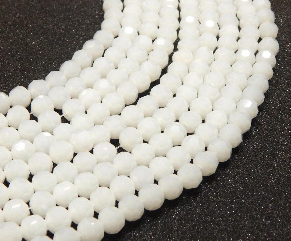 Weiße Jade Perlen 6mm FACET KUGELN 40stk HALBEDELSTEIN Schmuck Bastel G270 - Bild 2 von 4