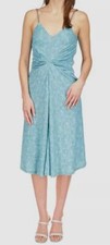 $155 Michael Kors Women's Blue Uroko Twist Chain Straps Cami Dress Size M