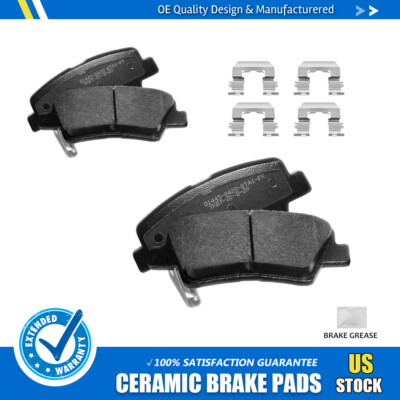 Rear Ceramic Brake Pads w/Hardware for 2013-2018 Kia Optima Hyundai Sonata Azera