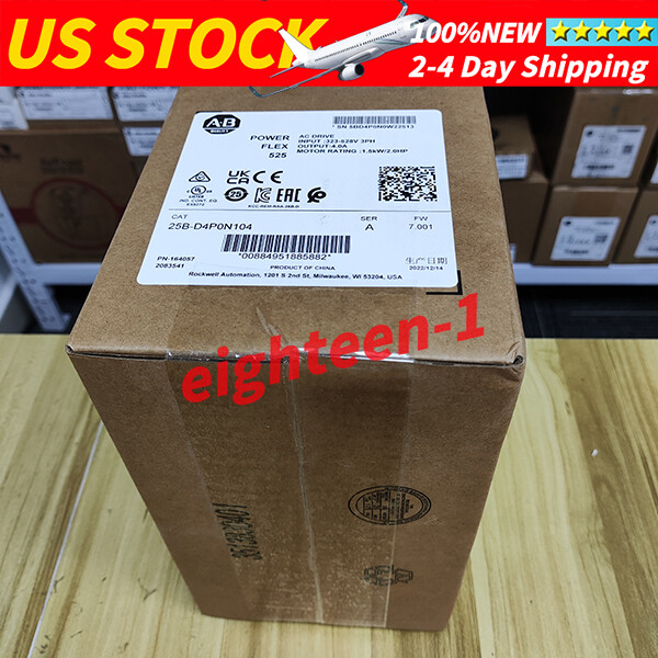 25B-D4P0N104 Powerflex 525 AC Drive New Sealed Allen Bradley Free