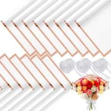 60 Sheets Flower Wrapping Paper Waterproof Floral Bouquet Wrapping Paper Gold...