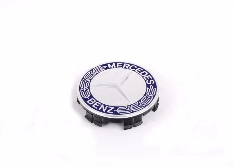 4x JUEGO DE 4 tapacubos centrales de rueda azul real cromados genuinos Mercedes-Benz NUEVO Foto 2 de 2