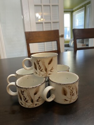 (5)VTG Midwinter Stonehenge Wild Oats Coffee Cups Mugs England