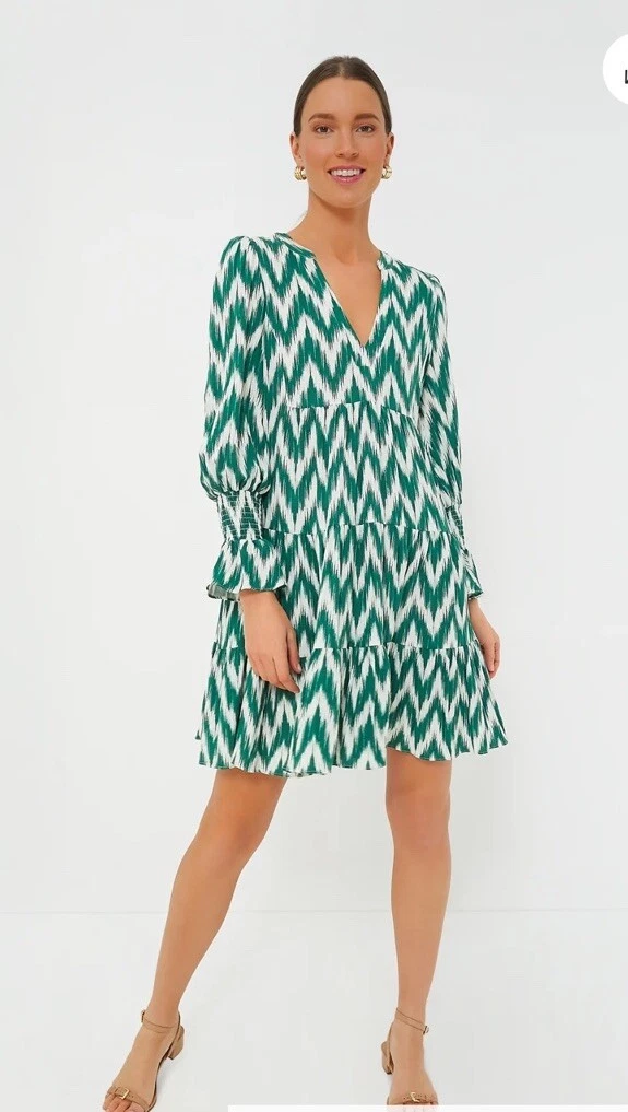 Abito POMANDER PLACE verde Ikat Kenzo taglia XXL preppy casual classico us intime ottimeioni co daaggio