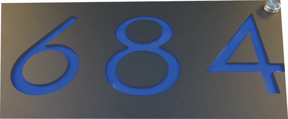 Dirección de casa, números de casa modernos, colores acrílicos, dirección comercial horizontal Foto 4 de 4