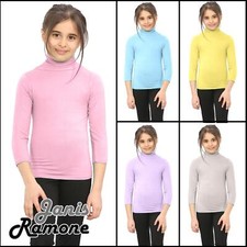 T-shirt girocollo polo tartaruga pastello tinta unita ragazzo bambino manica lunga maglietta casual