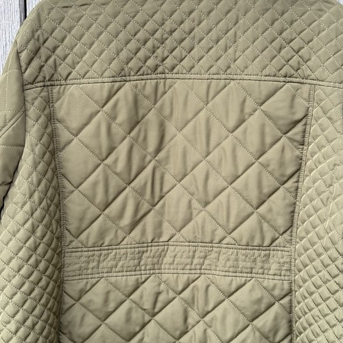LANDS' END Plus Size 22W-P Ladies Olive Green Quilted Jacket Snap Front - Picture 6 of 8