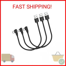 1ft Right Angle USB C Cable Fast Charging, 3 Pack 90 Degree USB A to USB Type C
