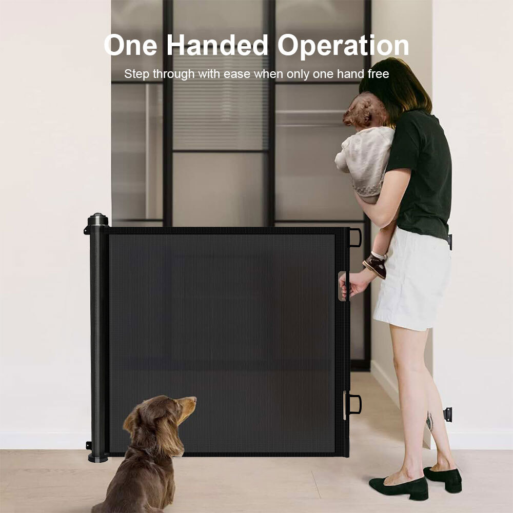 Retractable Pet Dog Gate Safety Guard Folding Baby Toddler Stair Gates