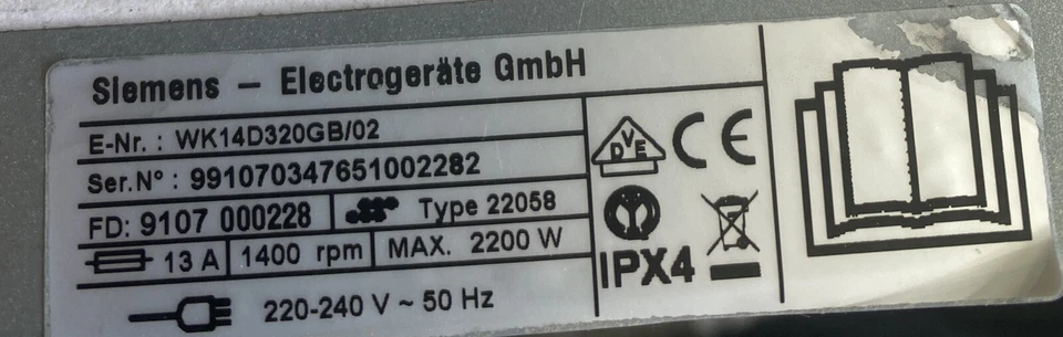 Siemens Washing Machine White Door Glass & Frame for WK14D320GB/02 - Image 4 of 4