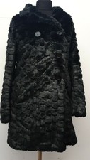 Womens Ruby+ed X House Of Fraser Faux Fur Black Trench Size Uk 10/12 |ref Cl19#