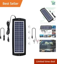 12V Solar Panel Trickle Charger & Maintainer for Cars, Boats, RVs - Eco-Friendly