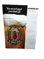 Vintage 1982 Print Ad St Pauli Girl Beer You Never Forget Your First Original
