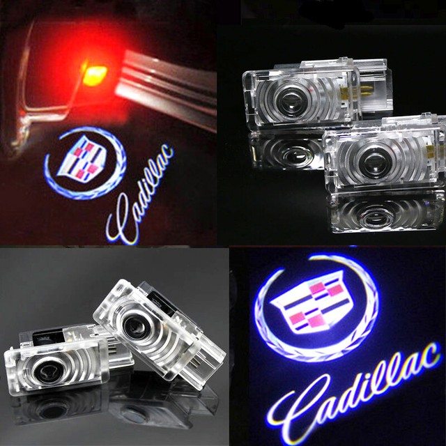 2pcs Cadillac LED Ghost Shadow Logo Courtesy Door Light Lamp For ATS