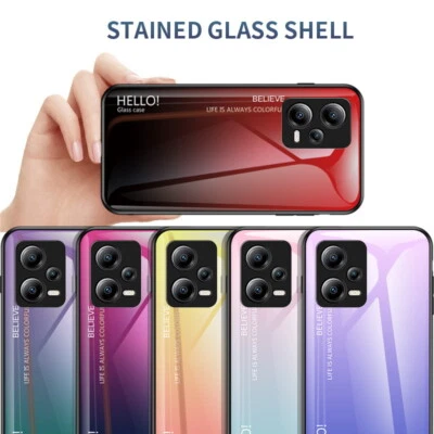 MARKENLOS Hülle Für Xiaomi 13T 12T Pro Poco X5 Redmi Note 12 11 Hybrid Tempered Glass Case