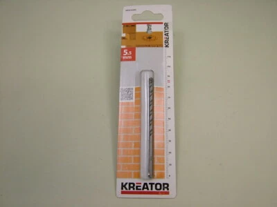 KREATOR Masonry drill bit Pack of 2 tungsten carbide tipped 5.5mm brick stone concrete