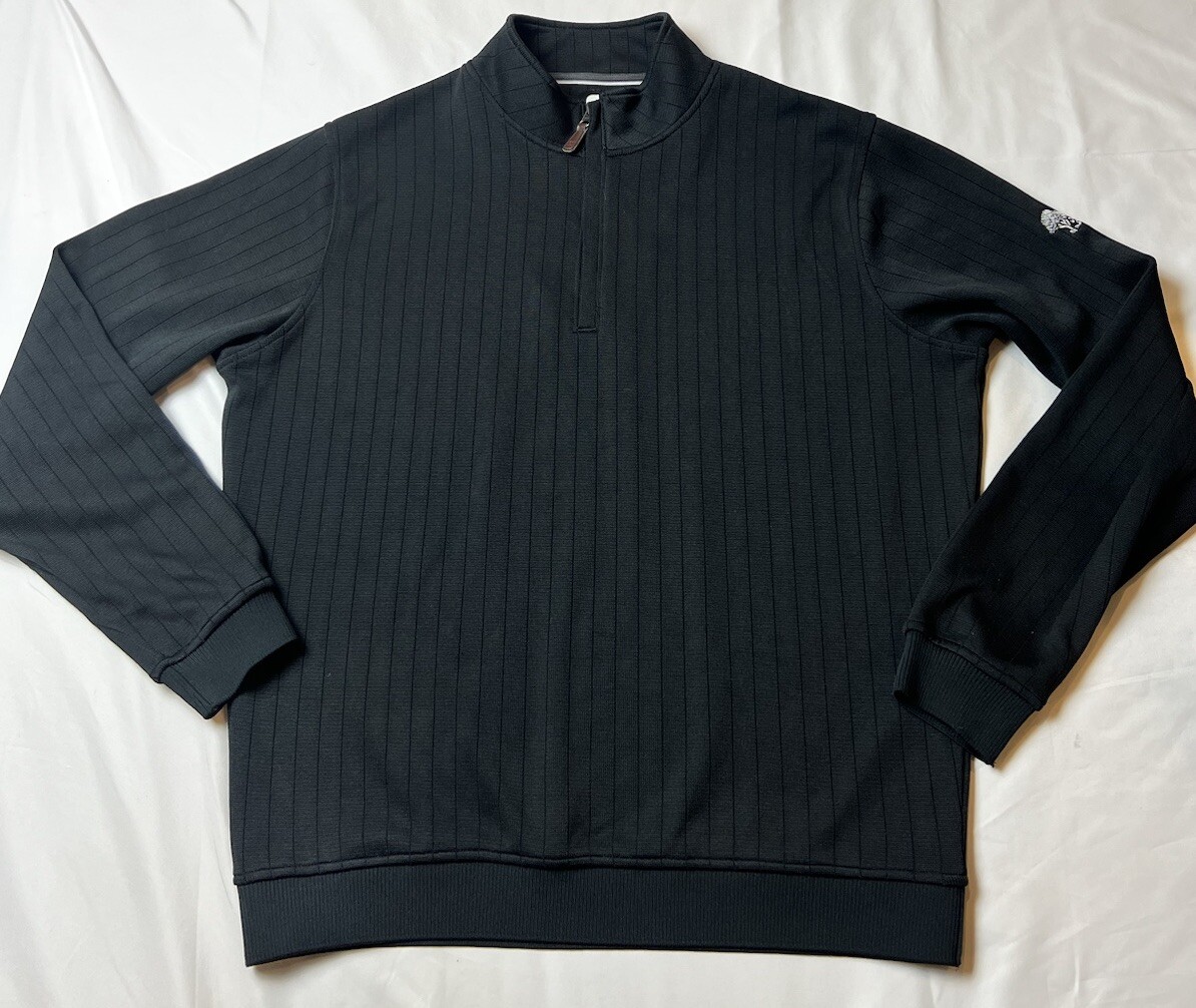 FootJoy FJ 1/4 Zip Drop Needle Pullover Sweater Black Men's Large NICE - Main Image
