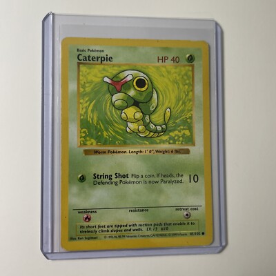 Pokémon Card Caterpie Base Set 45/102 SHADOWLESS MP-HP | eBay