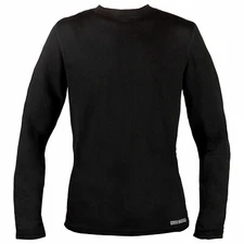 Omniwool Men's Base Layer Crew Top Black Size Medium