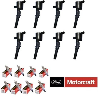 Ignition Coil Set 8 & Motorcraft Spark Plug for Ford 5.4L V8