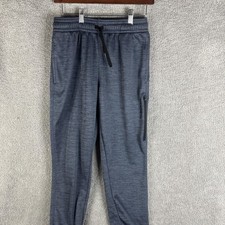 HEAD Sweatpants Mens Small Blue Fleece Joggers Zip Pocket Elastic Cuffs Athletic