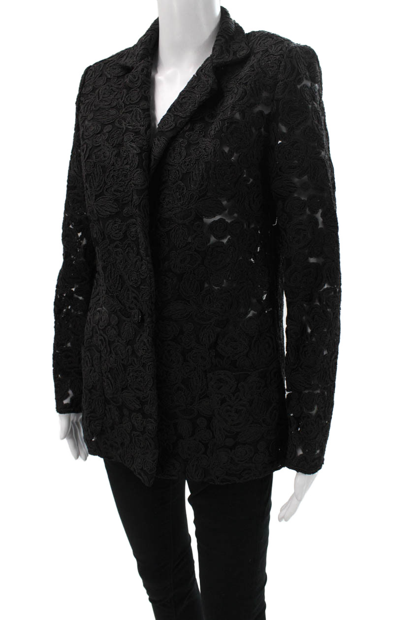 Nonchalant Label Womens Basic Jacket Black Floral… - image 3