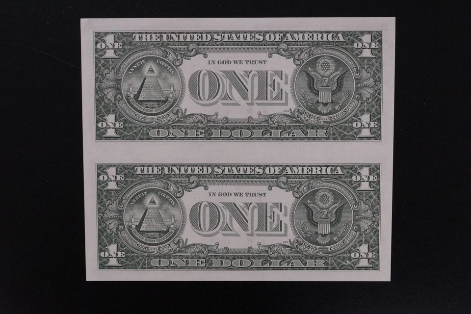 USA 1981A  $1 un-cut pair ch-UNC condition FA prefix (k019) - Image 2 of 2