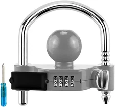 Cenipar Trailer Hitch Lock Universal with Combination Lock, Heavy-Duty Gray 