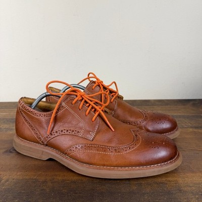 Sperry Men's 10 Gold Cup Wingtip Oxfords Dress Shoes Brown Leather Orange  Lace | eBay