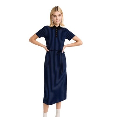 tory burch ribbed polo dress Striped Rib Knit Polo Dress: Women's Designer Dresses