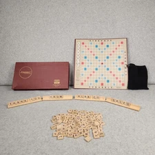 Vintage Scrabble Board Game Selchow Righter Complete Wood Tiles 1976 USA Made