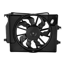 Radiator Cooling Fan+Shroud Black For Hyundai Accent 18-22 Kia Rio 2018-2023 1.6