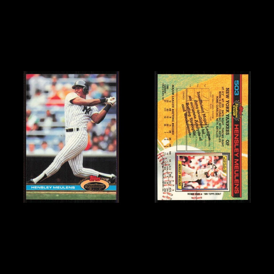 Hensley Meulens #503 1991 Topps Stadium Club New York Yankees Baseball Card MLB - Image 3 of 3