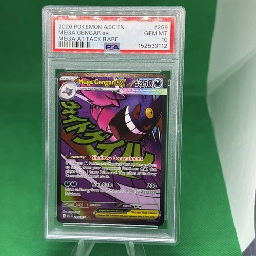 2026 POKEMON ASC EN-ASCENDED HEROES MEGA ATTACK RARE #269 MEGA GENGAR EX PSA 10