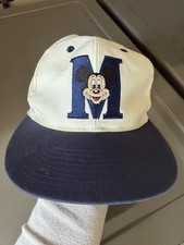 Vtg 90s Mickey Mouse Disney Goofy’s Hat Co Snapback Hat Cream Navy Blue USA
