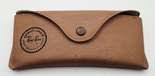 Vintage Ray-Ban Brown Leather Hard Sunglasses Case RB Logo Eyeglass Holder