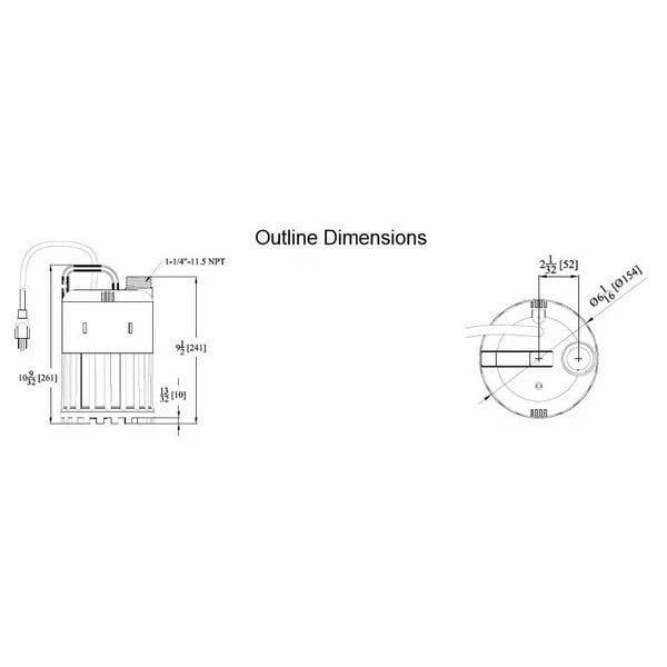 Bomba utilitaria enchufable Dayton 3Yu56 1/3 Hp 1-1/4" M 115 sin interruptor incluido Foto 2 de 3