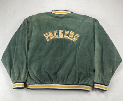 Vintage Green Bay Packers Spotlight Corduroy Bomber Jacket NFL Sz