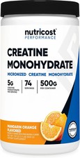 Vegan Creatine Monohydrate Powder - Mandarin Orange Flavor, 500g - Muscle Growth