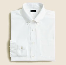 NWT J. Crew Bowery Wrinkle Free Dress Shirt White Mens Slim Large 98