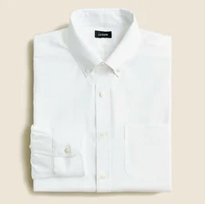 NWT J. Crew Bowery Wrinkle Free Dress Shirt White Mens Slim Large $98