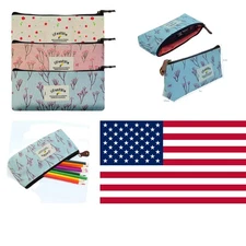 Set of 3 Floral Makeup & Pencil Bags - Stylish Canvas Case for Every Occasion