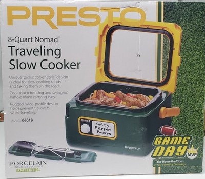 PRESTO 8 QUART NOMAD TRAVELING SLOW COOKER WITH LOCKING LID