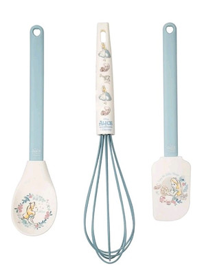 Disney Alice im Wunderland 3 Stück Backutensilien Set. Schneebesen Spatel Löffel