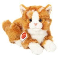 Teddy Hermann Kuscheltier Katze Rot Getigert Liegend 20 Cm PlüSchkatze