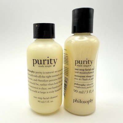 Lot Of 2 Philosophy Purity Facial Cleansers 3 oz Made Simple One Step Sealed NEW