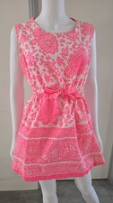 Vintage 60s Romper Cotton Playsuit Pink Paisley Barbiecore Volup Plus Large XL