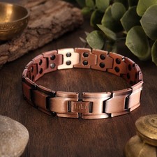Pure Copper Magnetic Bracelet 15 mm Wide 30 Magnets Adjustable Wellness