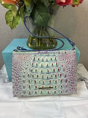 Brahmin Mint Green & Red Croc Embossed Lorelei Shoulder Bag - NWT