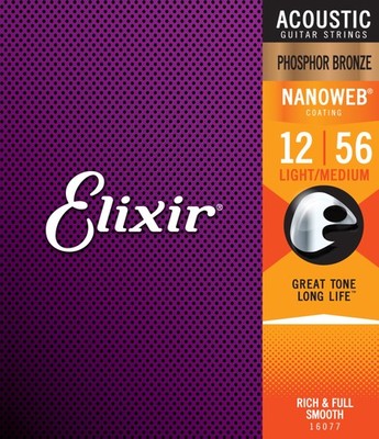 Elixir Phosphor Bronze Nanoweb 12-56 16077 - Light